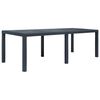 vidaXL Sodo stalas, antracito sp., 220x90x72 cm, plastikas, rat. imit.