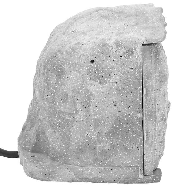 vidaXL Lauko lizdas su smaigaliu ir &scaron;viesos jutikliu, akmens pilkos