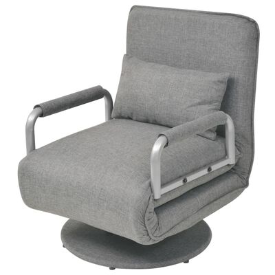 vidaXL Supamoji kėdė ir sofa-lova, šviesiai pilka, audinys