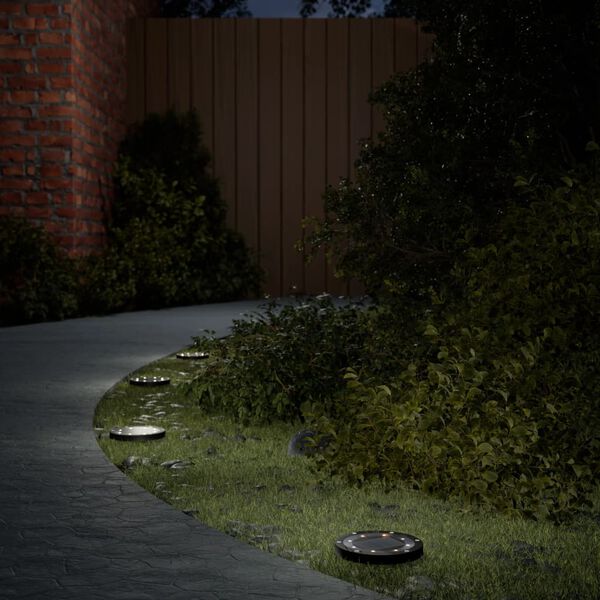 vidaXL Lauko saulės šviestuvai su smaigaliais, 12vnt., šiltai balta