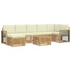 vidaXL Lauko sofos komplektas 8 pcs Balta ir kreminė 59 x 59 x 37 cm