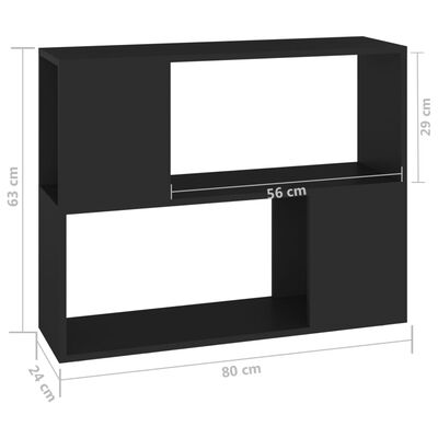 vidaXL Televizoriaus spintelė, juodos spalvos, 80x24x63cm, MDP