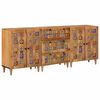 vidaXL Kabalas 3 vnt. 60 x 33,5 x 75 cm Kietas mango medis Natūrali