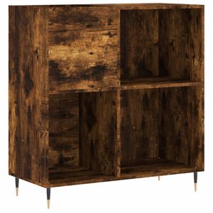 vidaXL Vinilinių plok&scaron;telių spintelė, dūminė, 84,5x38x89cm, mediena