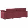 vidaXL Sofa 3 pcs Vėjo raudona Lino mišinio audinys