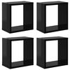 vidaXL Sieninės lentynos, 4vnt., juodos, 26x15x26cm, kubo formos