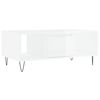 vidaXL Kavos staliukas, baltas, 90x50x36,5cm, mediena, blizgus