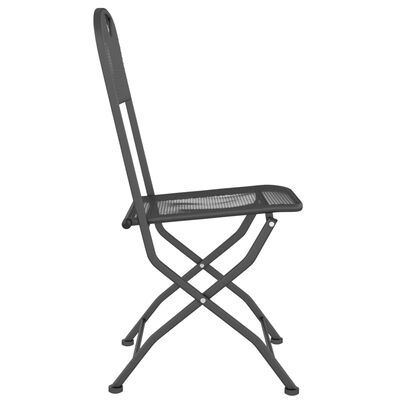 vidaXL Sulankstomos sodo kėdės, 4vnt., antracito spalvos, metalas