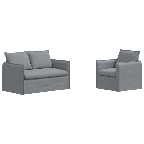 vidaXL Sofa 2 pcs &Scaron;viesiai pilka 136 x 82 x 85 cm audinys