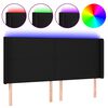 vidaXL Galvūgalis su LED, juodos spalvos, 203x16x118/128cm, audinys