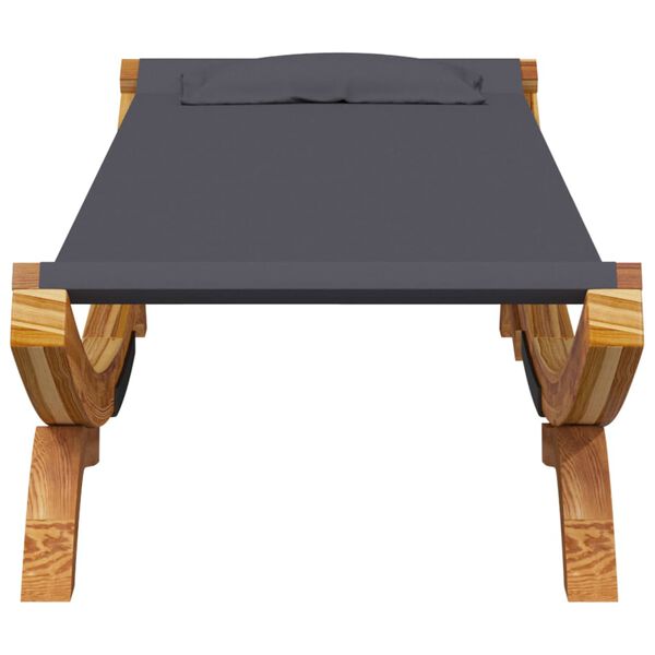 vidaXL Lauko poilsio gultas, antracito, 100x188,5x44cm, mediena