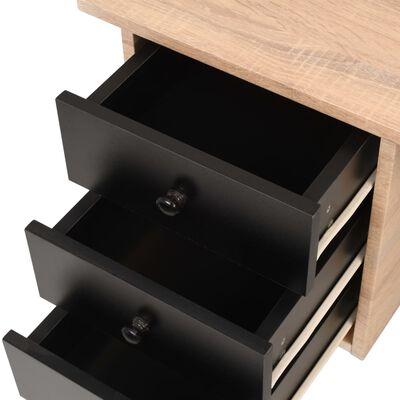 vidaXL Rašomasis stalas su stalčiais, 120x55x76cm, ąžuolo ir juod. sp.