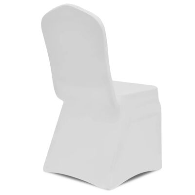 vidaXL Kėdžių užvalkalai, 18vnt., baltos spalvos, įtempiami (3x241197)