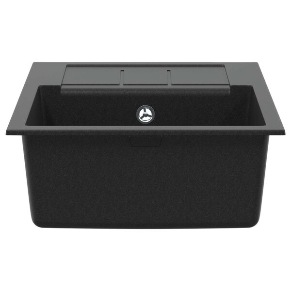 vidaXL Kriauklė Juoda 620 x 500 mm 80% Kvarcas ir 20% Derva