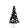 vidaXL Dirbtinė Kalėdų eglutė su žaisliukais, juoda, 150cm, PVC