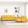 vidaXL Sofos komplektas su pagalvėlėmis, 3 dalių, geltonas, audinys