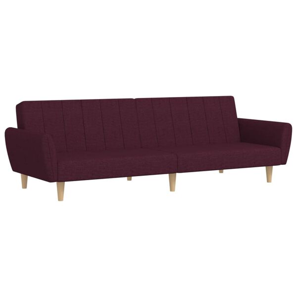 vidaXL Dvivietė sofa-lova, violetinės spalvos, audinys