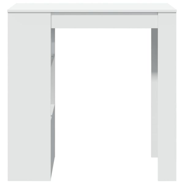 vidaXL Baro stalas su lentynomis, baltas, 102x50x103,5cm, mediena