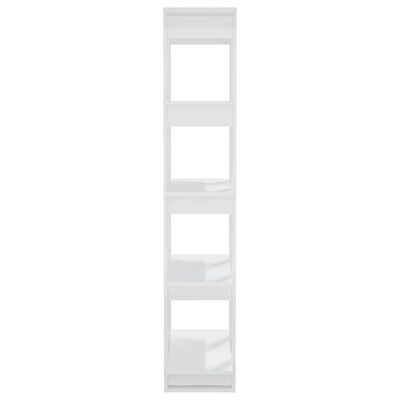 vidaXL Spintelė knygoms/kambario pertvara, balta, 80x30x160cm, blizgi