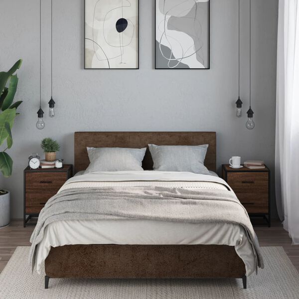 vidaXL Naktinės spintelės, 2vnt., rudos ąžuolo, 40x31x50cm, mediena