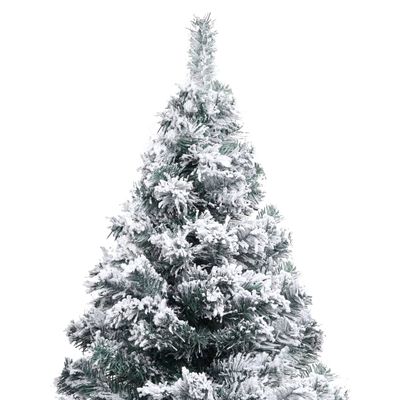 vidaXL Dirbtinė apšviesta Kalėdų eglutė su sniegu, žalia, 180cm