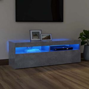 vidaXL TV spintelė su LED ap&scaron;vietimu, betono pilka, 120x35x40 cm