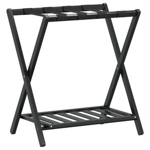 vidaXL Stovas lagaminui, juodos spalvos, 68x38x58cm, bambukas