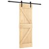 vidaXL Slankios durys 70 x 210 cm Natūrali ir juoda