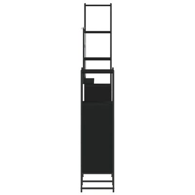 vidaXL Vonios spintelių komplektas, 4 dalių, juodas, apdirbta mediena