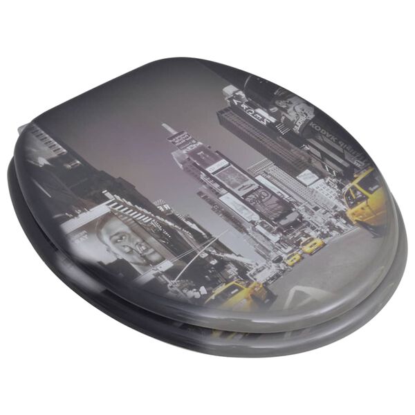 vidaXL Klozeto sėdynės su dangčiu, 2vnt., MDF, Niujorko dizainas