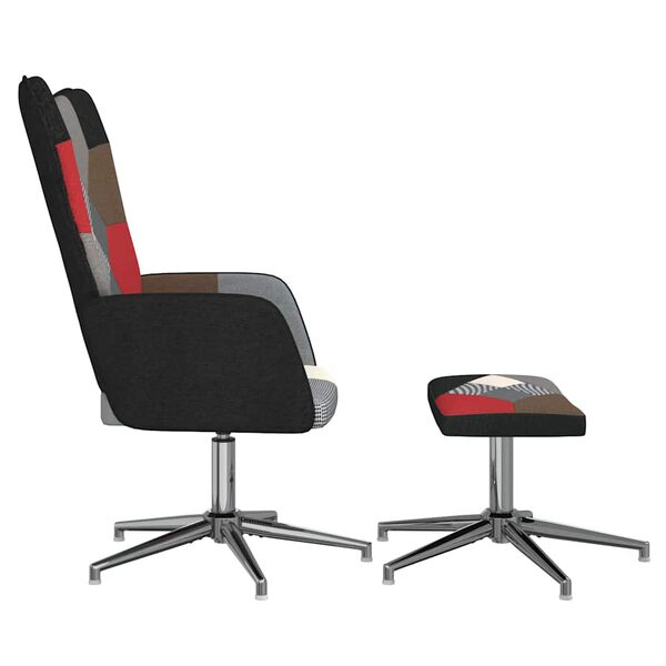 vidaXL Poilsio kėdė su pakoja, audinys, skiautinio dizaino