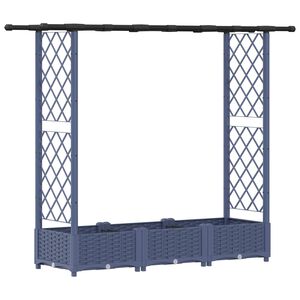 vidaXL Pakeltas lovas su trelėmis ir stogu Pilka 164 x 40 x 121 cm PP