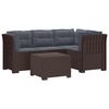vidaXL 4 Vietų Sodo Sofa su Pagalvėlėmis Ratanų Imitacija PP Ruda
