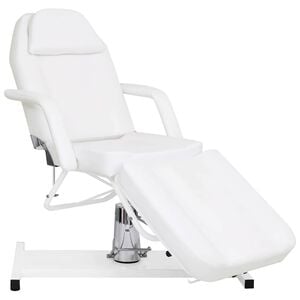 vidaXL Masažinis stalas, baltos spalvos, 180x62x(87-112)cm