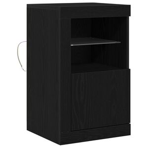 vidaXL LED Bufetas 41 x 37 x 67 cm Apdirbta mediena Juodas ąžuolas