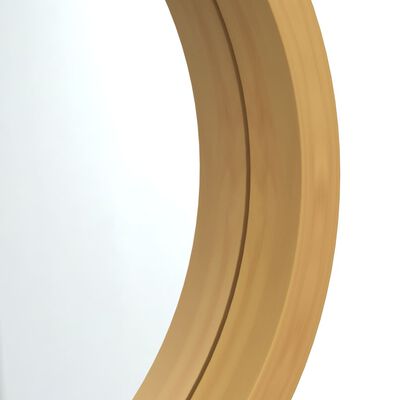 vidaXL Sieninis veidrodis su dirželiu, auksinis, 35cm skersmens