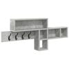 vidaXL Prikabinamas paltas Sieninis Betono pilka 100 x 12 x 43,5 cm
