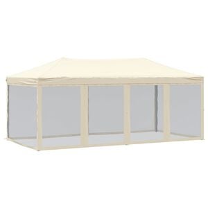 vidaXL Proginė palapinė su &scaron;oninėmis sienomis, kreminė, 3x6m