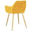 vidaXL Valgomojo kėdės, 4vnt., geltonos spalvos, aksomas