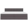 vidaXL Lova su daiktų laikymo vieta ir LED &Scaron;viesiai pilka 200 x 200 cm