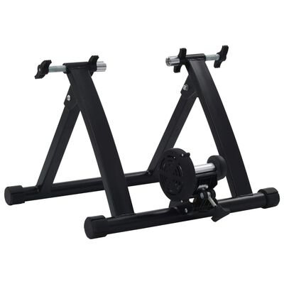 vidaXL Treniruoklis dviratis, juodos spalvos, 26"-28", plienas