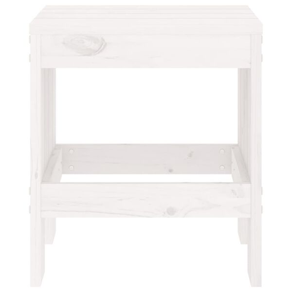 vidaXL Sodo taburetės, 2vnt., baltos, 40x36x45cm, pušies masyvas