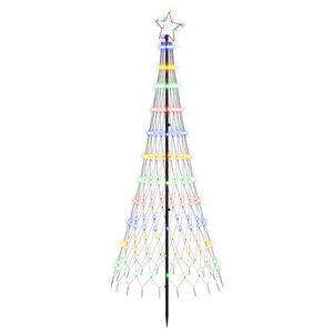 vidaXL LED Kalėdų medis 180 cm 230 LED Įvairių spalvų Geležis Juoda