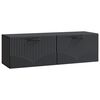 vidaXL Sieninė TV spintelė Juoda 98 x 31 x 30 cm Apdirbta mediena