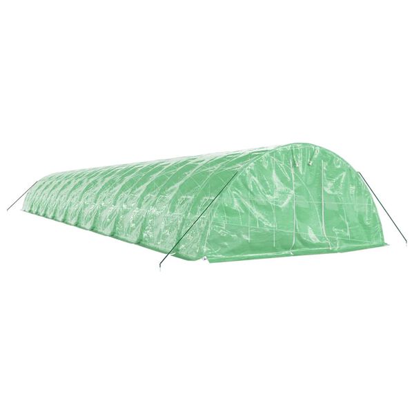 vidaXL &Scaron;iltnamis su plieno rėmu, žalios spalvos, 22x5x2,3m, 110m&sup2;