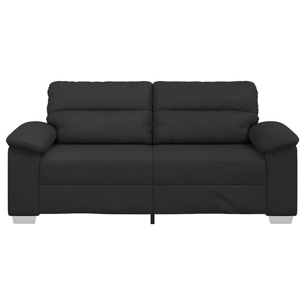 vidaXL Dvivietė sofa, juoda, 140 cm, dirbtinė oda