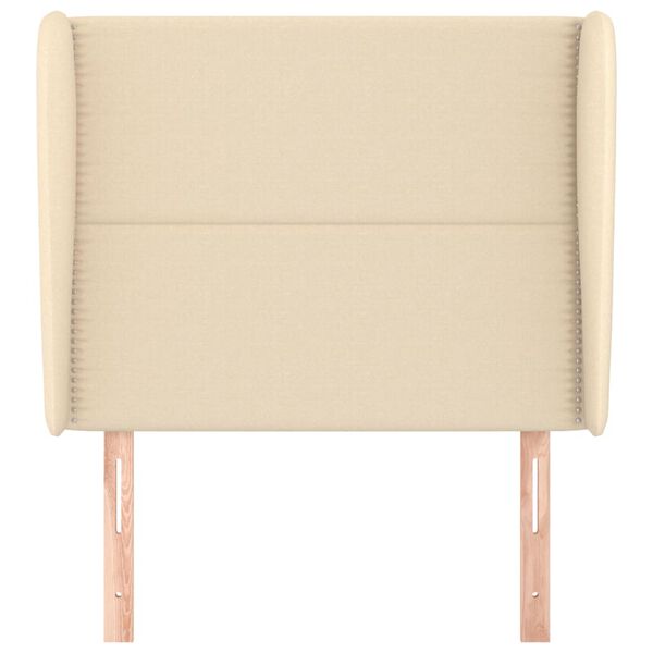 vidaXL Galvūgalis su auselėmis, kreminis, 93x23x118/128cm, audinys