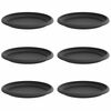 vidaXL Apvalus gėlių padėklas 6 pcs Juoda &Oslash; 19 x 2 cm Plastmasė