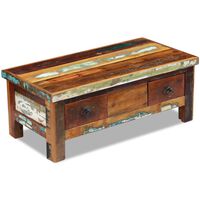 vidaXL Kavos staliukas su stalčiais, perdirbta mediena, 90x45x35 cm