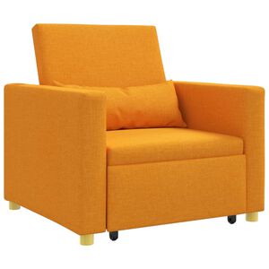 vidaXL I&scaron;traukiamas sofa-lova vienvietis Tamsiai geltona audinys